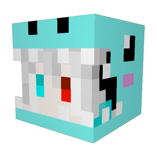 chu_Fan Minecraft avatar head, 3D render