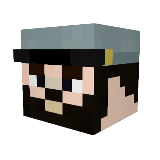 chubbyMC Minecraft avatar head, 3D render