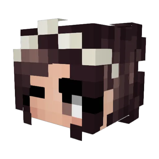 chuchuting Minecraft avatar head, 3D render
