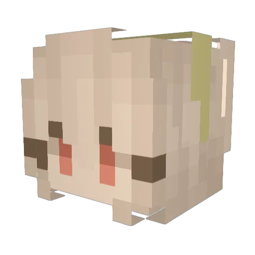 chuchuuji Minecraft avatar head, 3D render