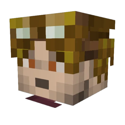 chuckguy Minecraft avatar head, 3D render