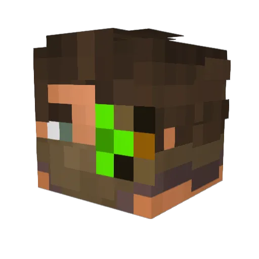 chuckku1 Minecraft avatar head, 3D render