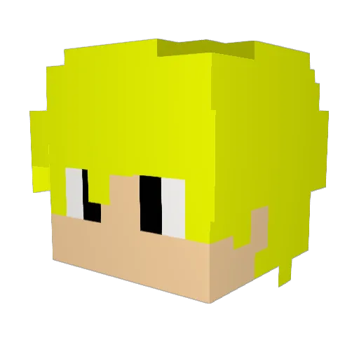 chungmugong_ Minecraft avatar head, 3D render