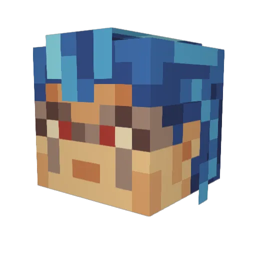 chunkylova Minecraft avatar head, 3D render