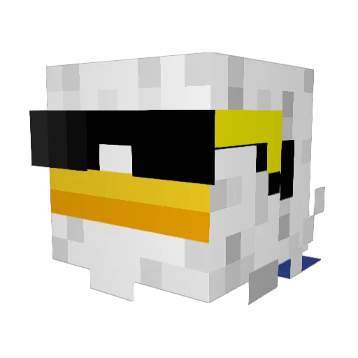 churlies_ Minecraft avatar head, 3D render