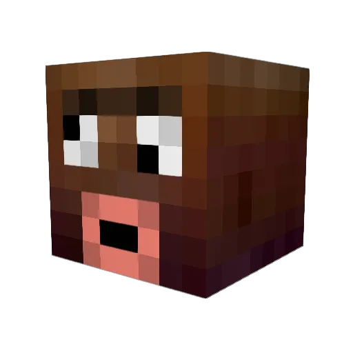 churo Minecraft avatar head, 3D render