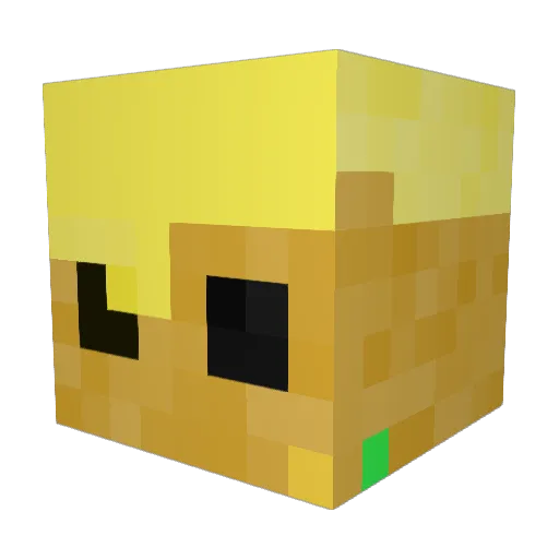 chuscazo Minecraft avatar head, 3D render