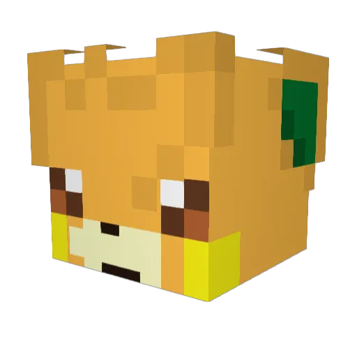 chutake Minecraft avatar head, 3D render