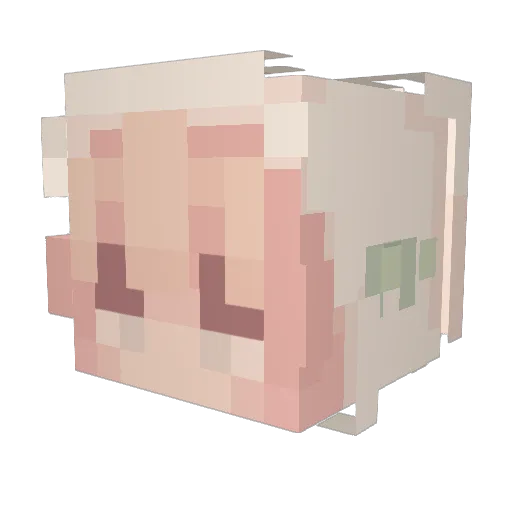 chuuah Minecraft avatar head, 3D render
