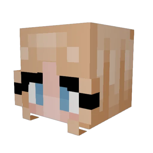 chuuqiqi Minecraft avatar head, 3D render