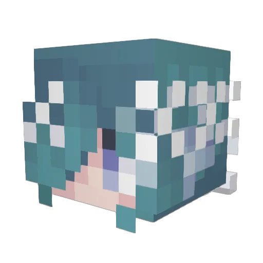 chuuwawa Minecraft avatar head, 3D render
