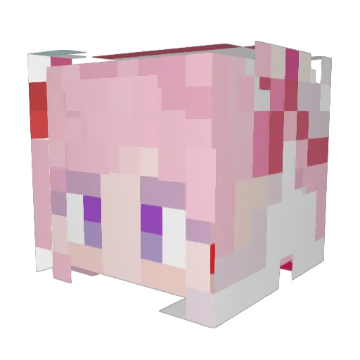 chuyushi Minecraft avatar head, 3D render