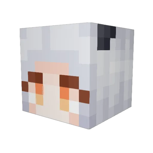ci_huang Minecraft avatar head, 3D render