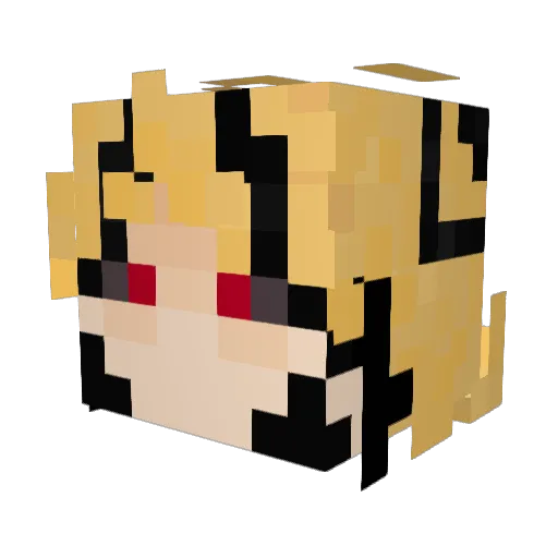 cibersecurity Minecraft avatar head, 3D render