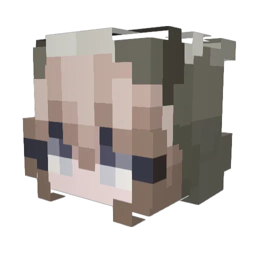 cigarelle Minecraft avatar head, 3D render