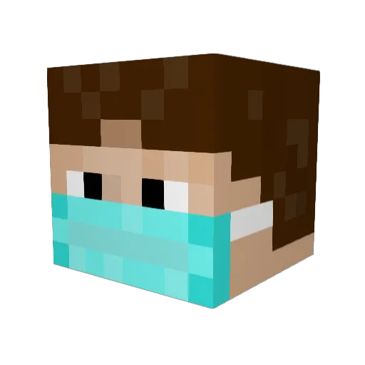 cigejun Minecraft avatar head, 3D render
