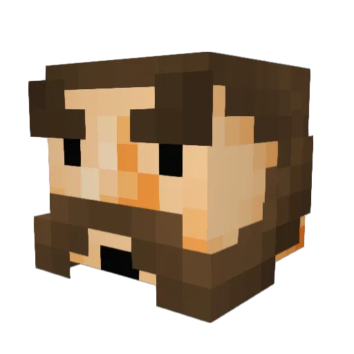 cikkuujien Minecraft avatar head, 3D render
