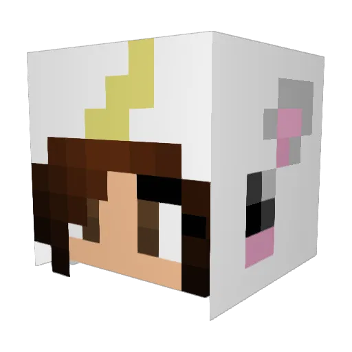 cinerdella Minecraft avatar head, 3D render