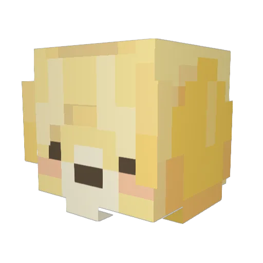 cinnaminun Minecraft avatar head, 3D render