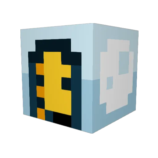 cinnemon Minecraft avatar head, 3D render