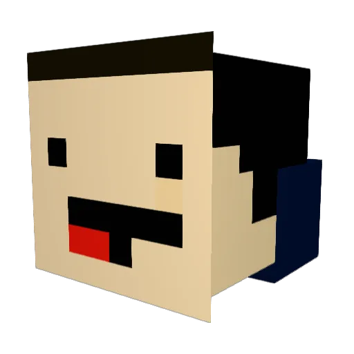 cinoaba Minecraft avatar head, 3D render