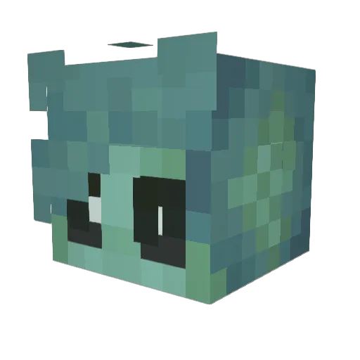 circusfish Minecraft avatar head, 3D render