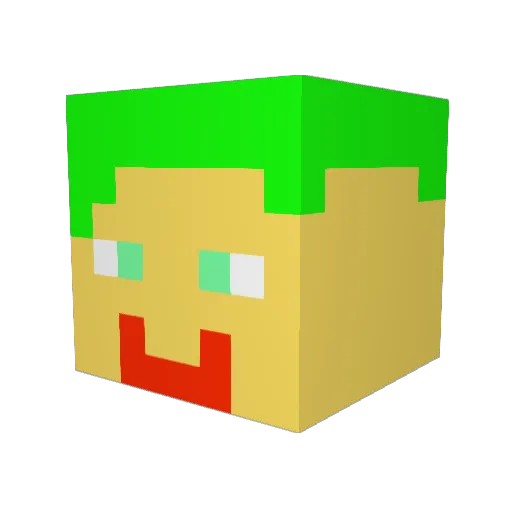 cj98 Minecraft avatar head, 3D render