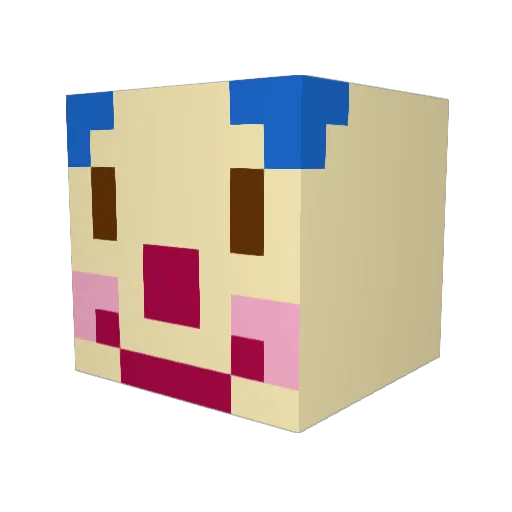 cl0wned Minecraft avatar head, 3D render