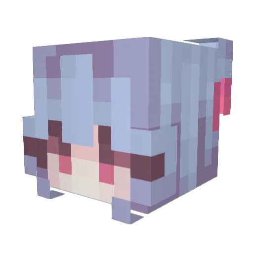 claire Minecraft avatar head, 3D render