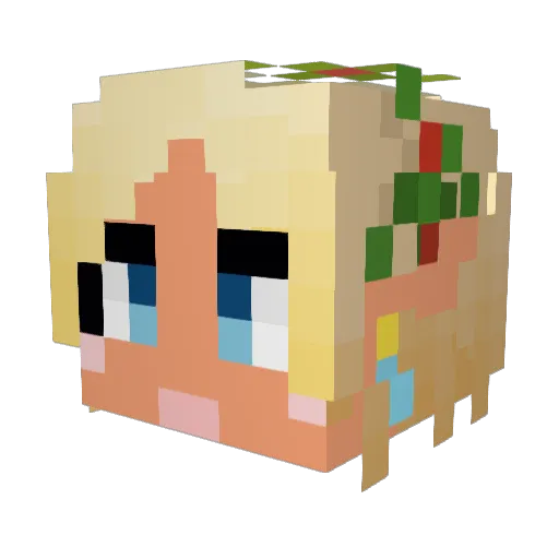 claire_top Minecraft avatar head, 3D render