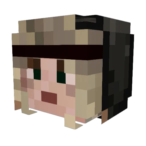 clairoooo Minecraft avatar head, 3D render