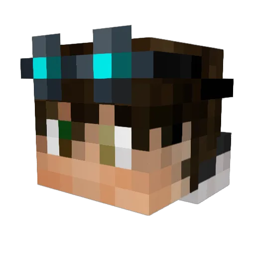 claiven Minecraft avatar head, 3D render