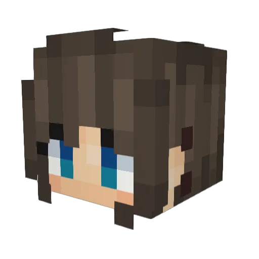 claradce Minecraft avatar head, 3D render