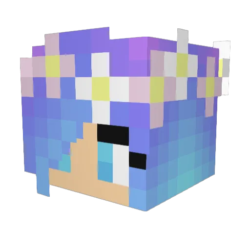 clarahen Minecraft avatar head, 3D render