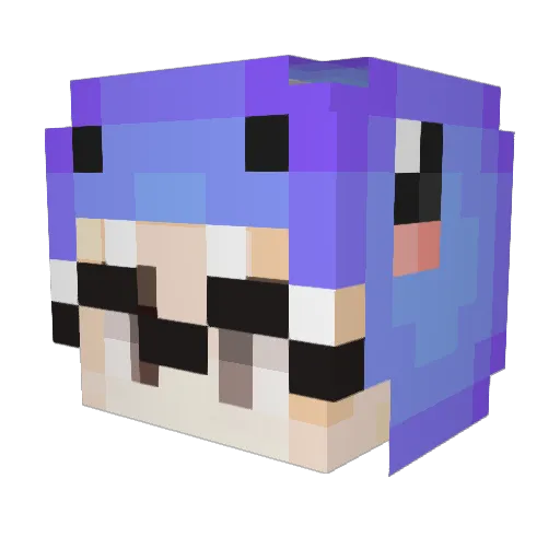 clareybear Minecraft avatar head, 3D render