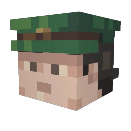 clarkeyMOT Minecraft avatar head, 3D render