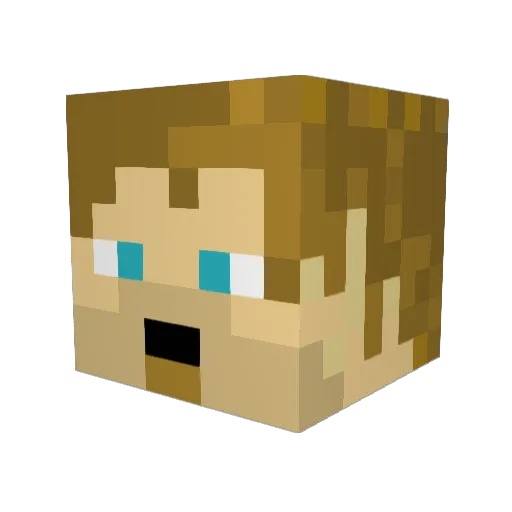 classicblue Minecraft avatar head, 3D render