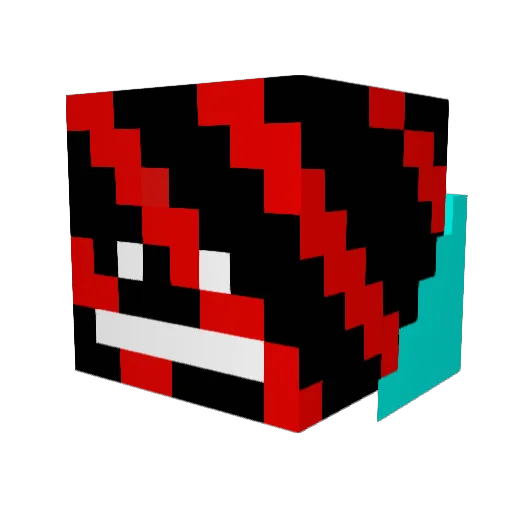 classifyde Minecraft avatar head, 3D render