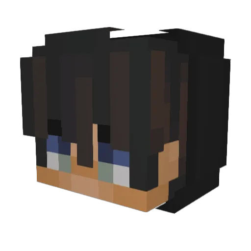 claud1N Minecraft avatar head, 3D render