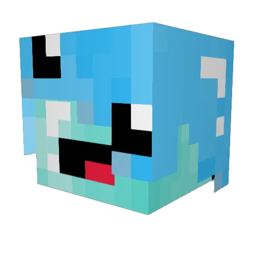 claude_bot Minecraft avatar head, 3D render