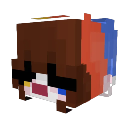 clauncloud Minecraft avatar head, 3D render