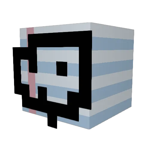 clauuds Minecraft avatar head, 3D render