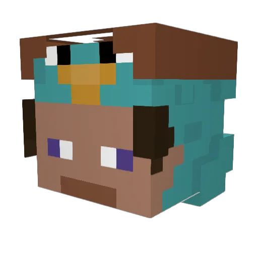 clauyra Minecraft avatar head, 3D render