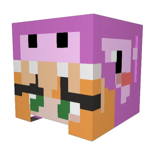 clawmybrain Minecraft avatar head, 3D render
