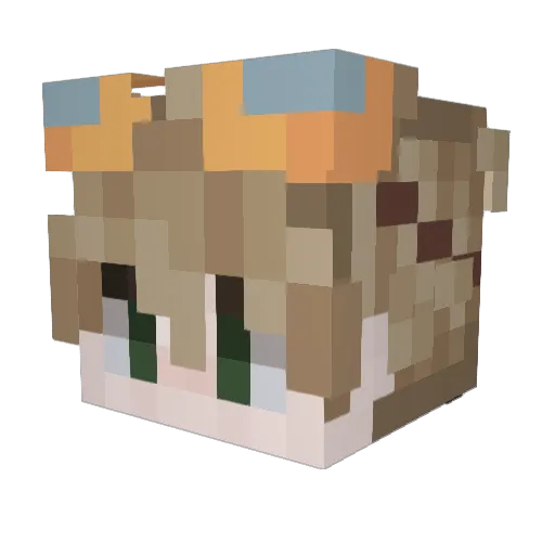 clayefe Minecraft avatar head, 3D render