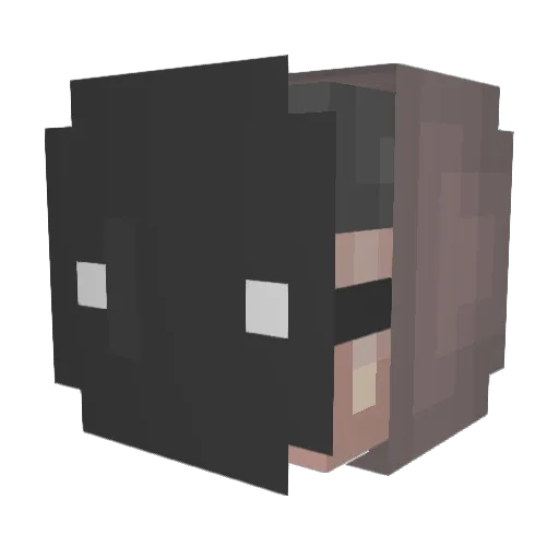 clear_hi Minecraft avatar head, 3D render