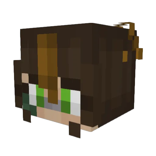 clearlynoko Minecraft avatar head, 3D render
