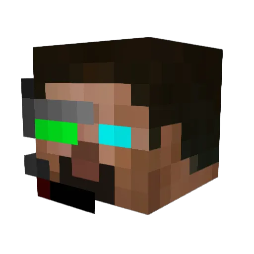 cleden Minecraft avatar head, 3D render