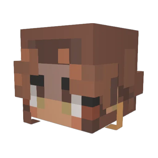 clelbi Minecraft avatar head, 3D render