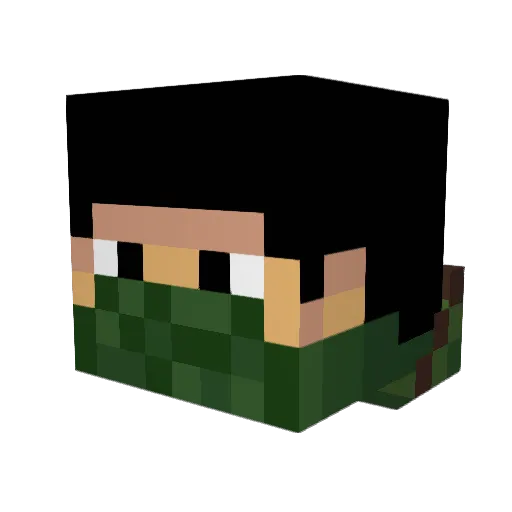 clemcred Minecraft avatar head, 3D render